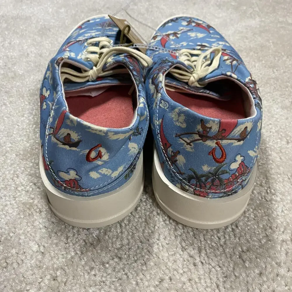 OluKai Shoes Mens Size 9.5 Blue Kahala Tradewind Canvas Sneakers 10533-RYZQ
